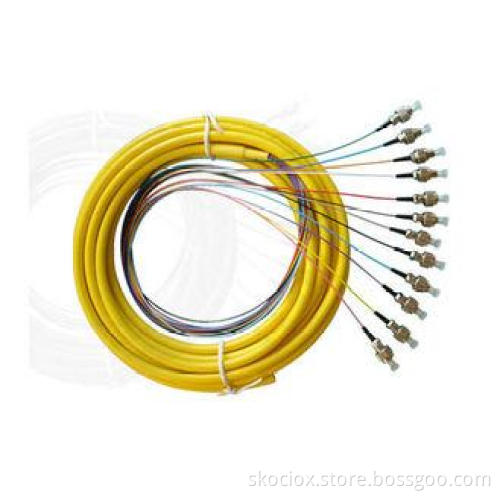PVC, OM1, OM2 or OM3 Bundle Multi - Fiber Optic Pigtail for